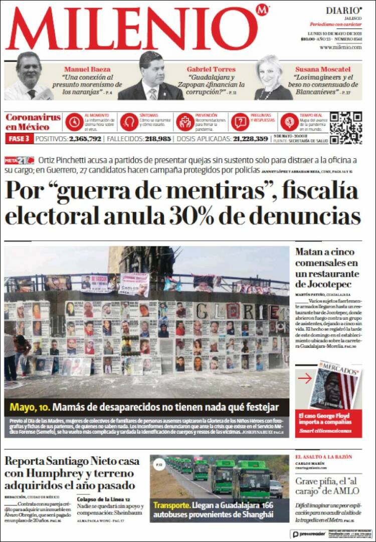 Portada de Milenio - Jalisco (M&eacute;xico)