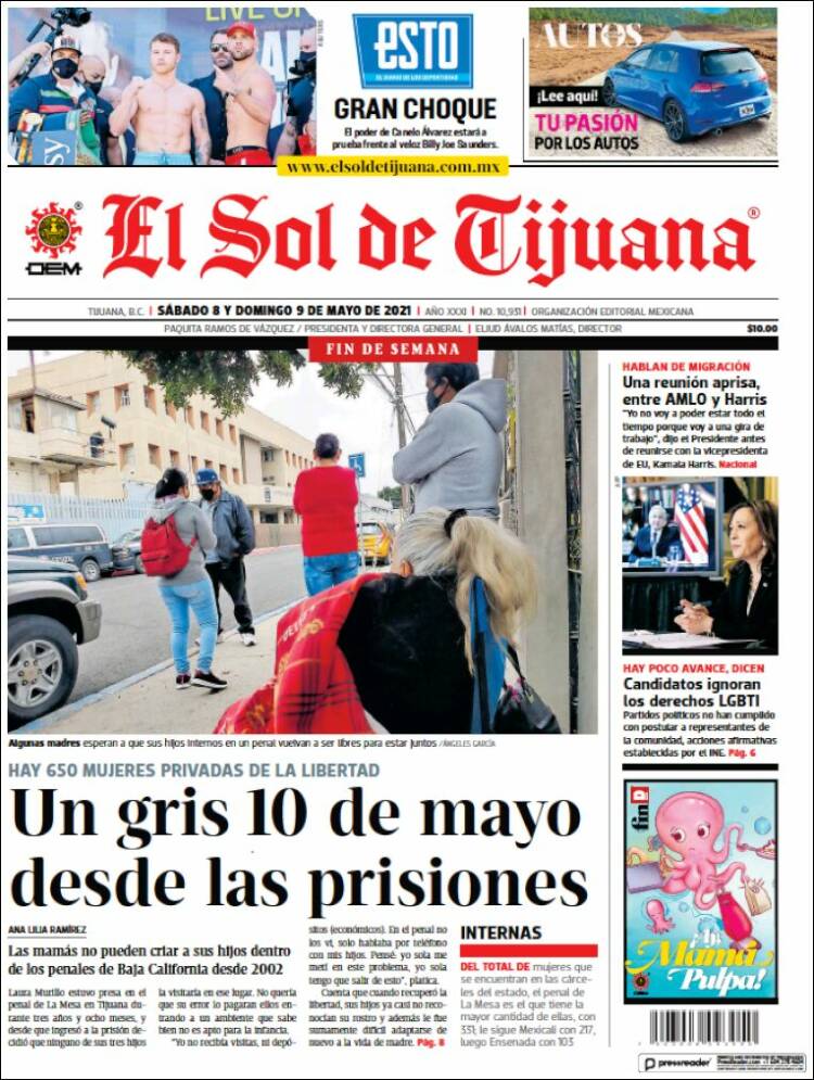 Portada de El Sol de Tijuana (M&eacute;xico)
