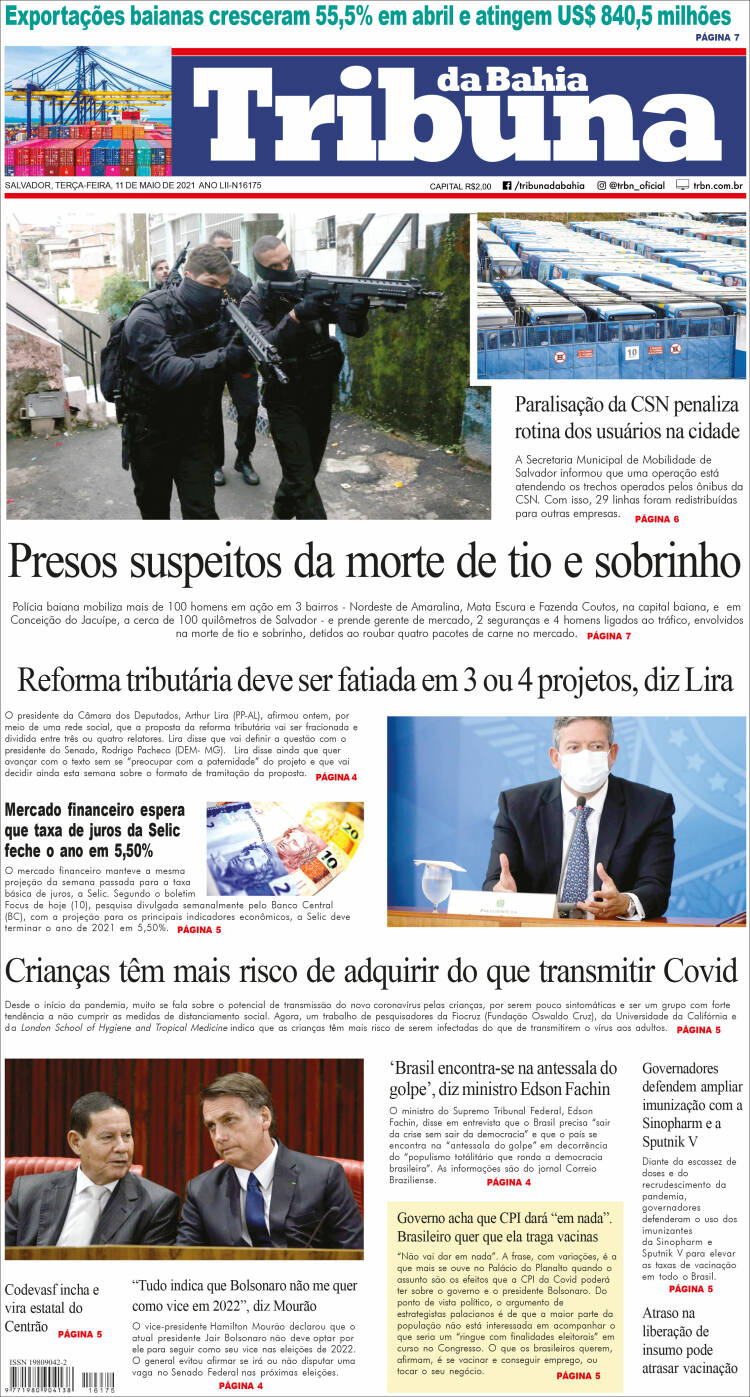 Portada de Tribuna da Bahia (Brasil)