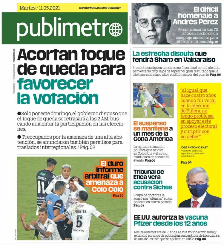 Portada de Publimetro (Chile)