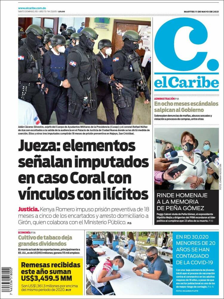 Portada de El Caribe (R. Dominicana)