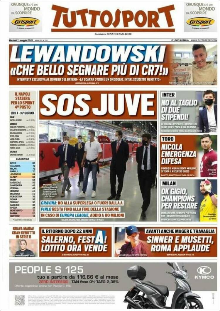 Portada de Tuttosport (Italia)