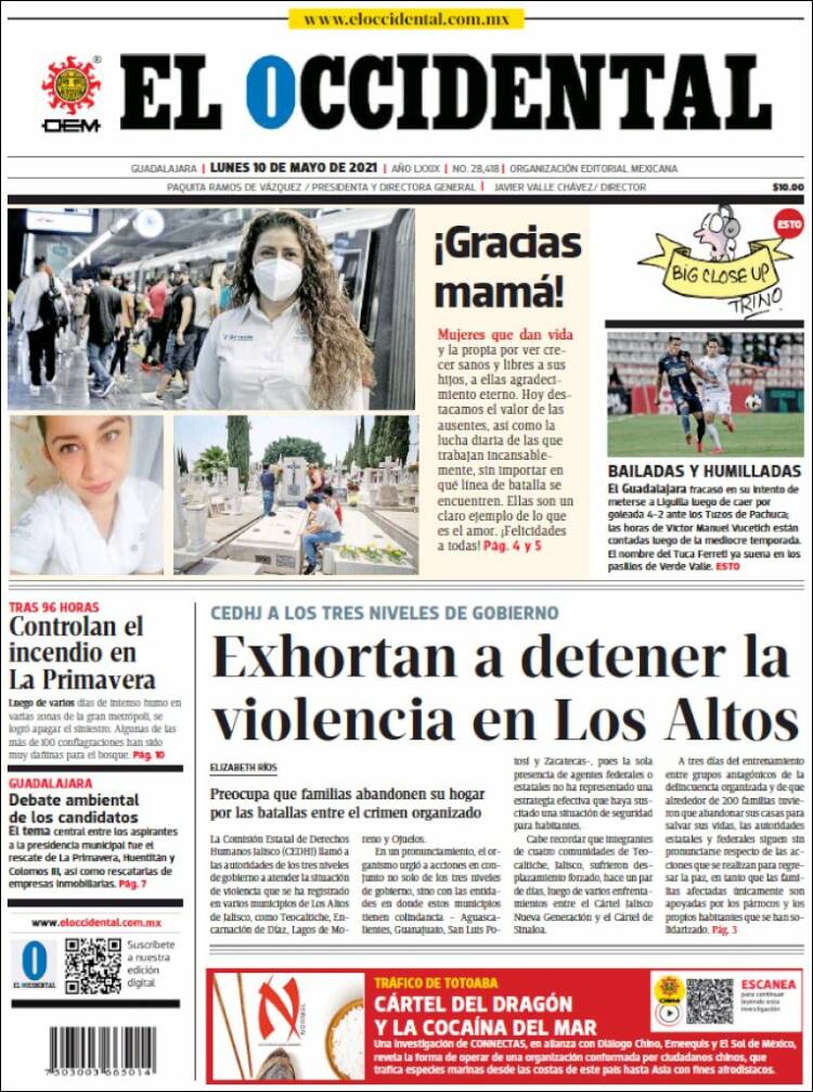 Portada de El Occidental (México)