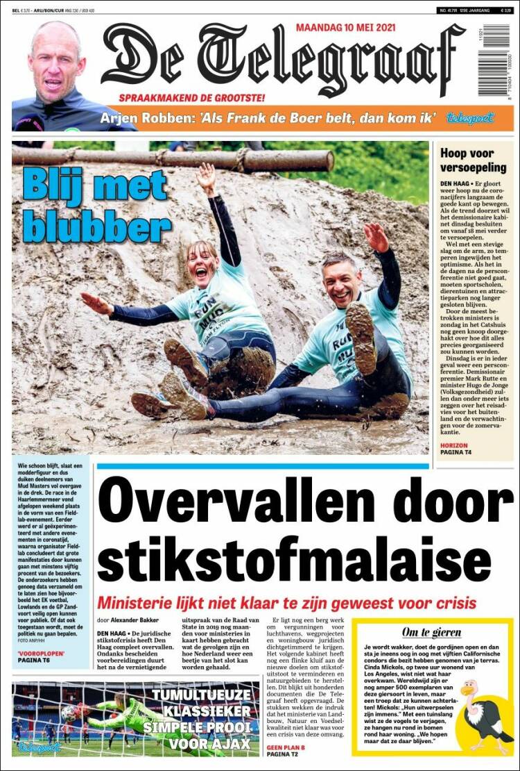 Portada de De Telegraaf (Pa&iacute;ses Bajos)