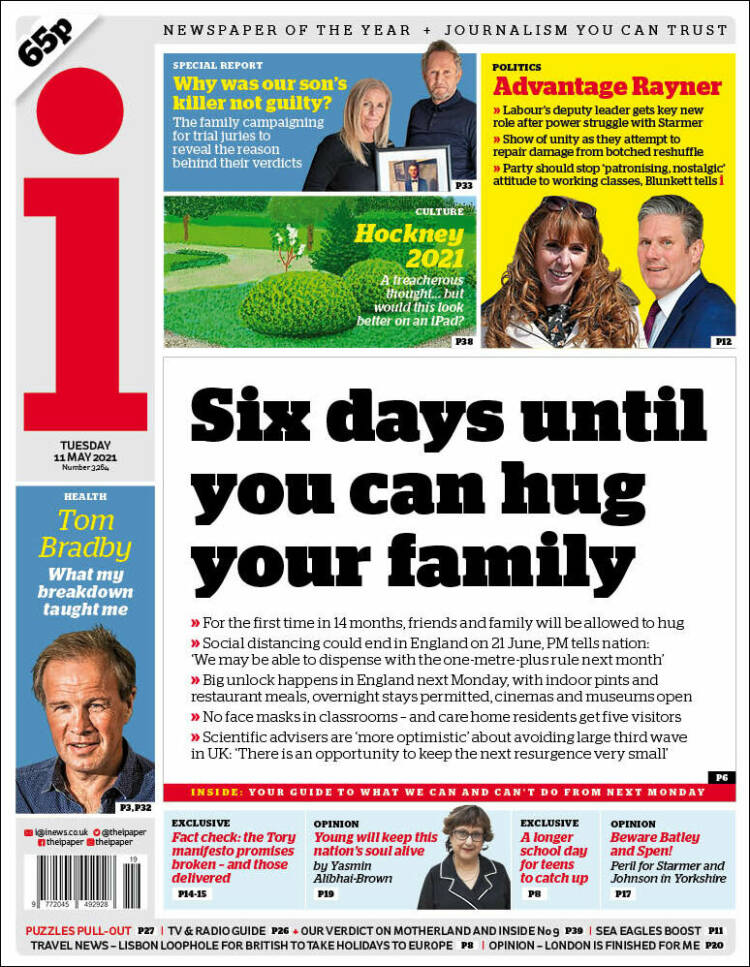 Portada de The i (United Kingdom)