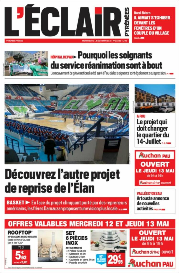 Portada de L'Eclair des Pyrénées (France)