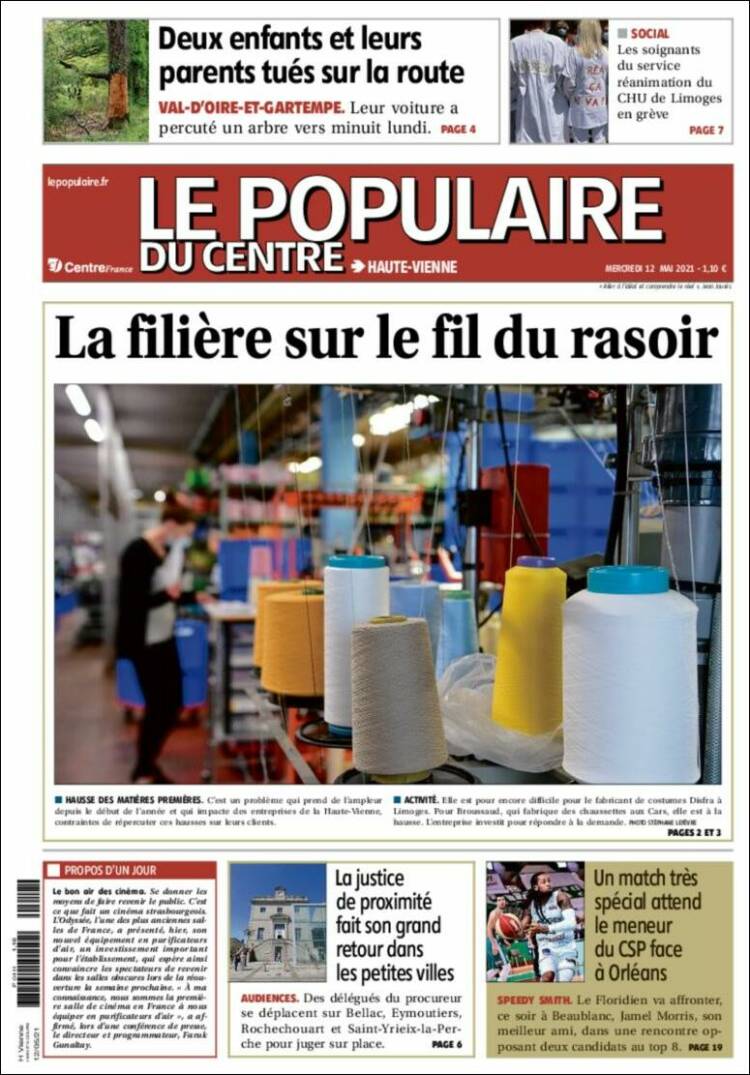 Portada de Le Populaire du Centre (Francia)