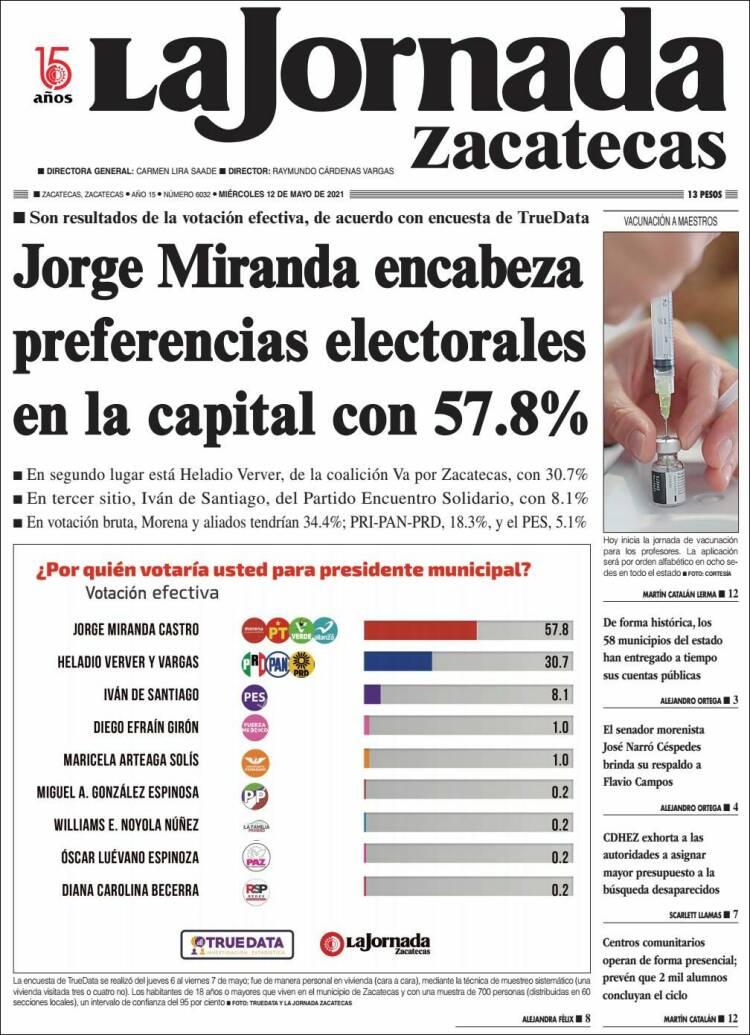Portada de Jornada de Zacatecas (M&eacute;xico)