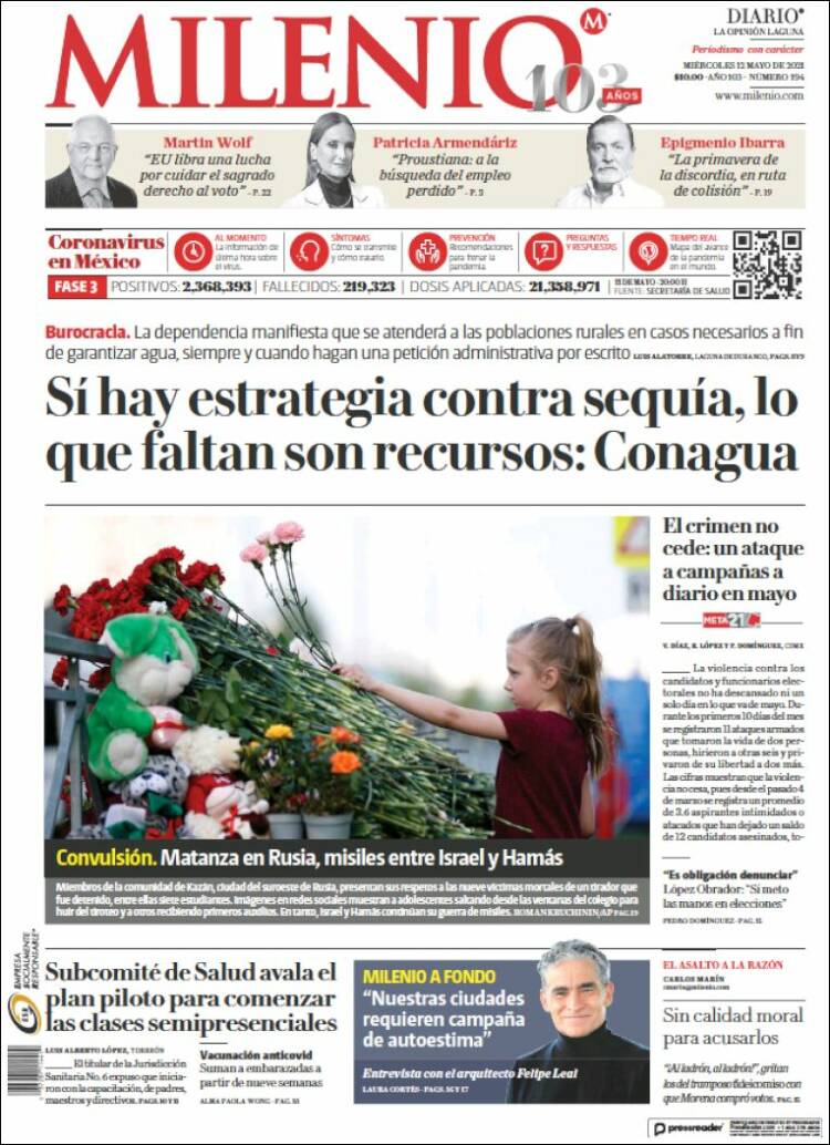 Portada de Milenio - Laguna (M&eacute;xico)