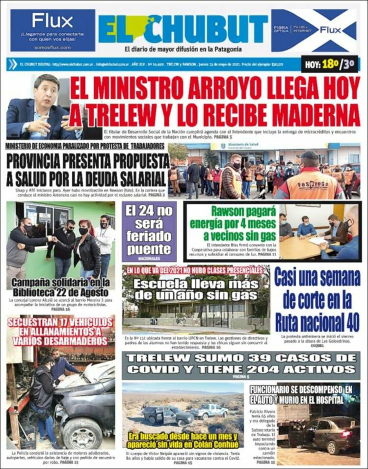 Portada de El Chubut (Argentina)