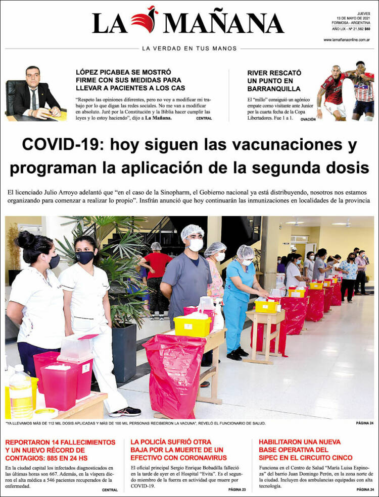 Portada de Diario La Mañana (Argentina)