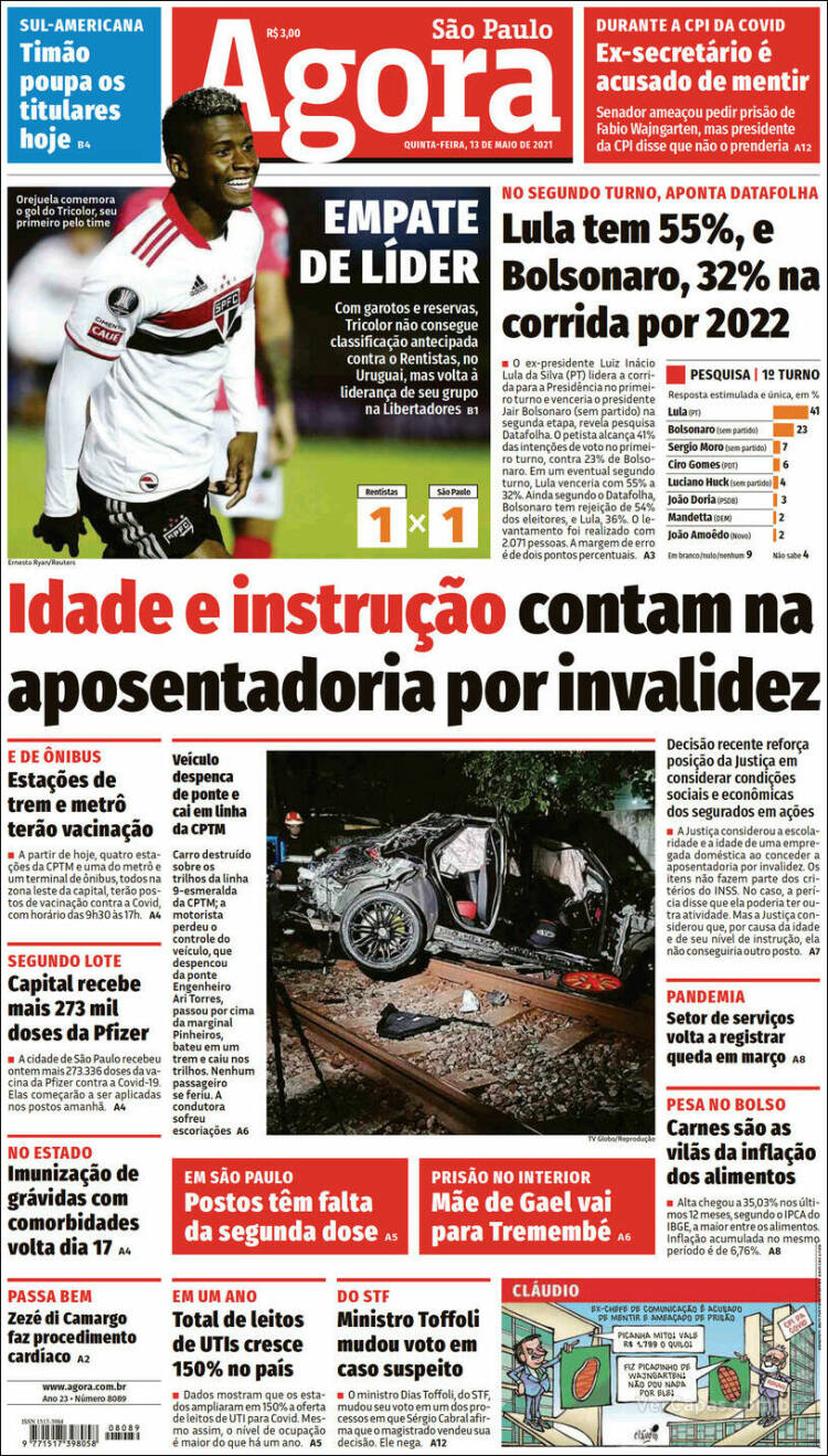Portada de Agora São Paulo (Brasil)