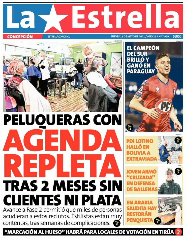 Portada de La Estrella de Concepción (Chile)