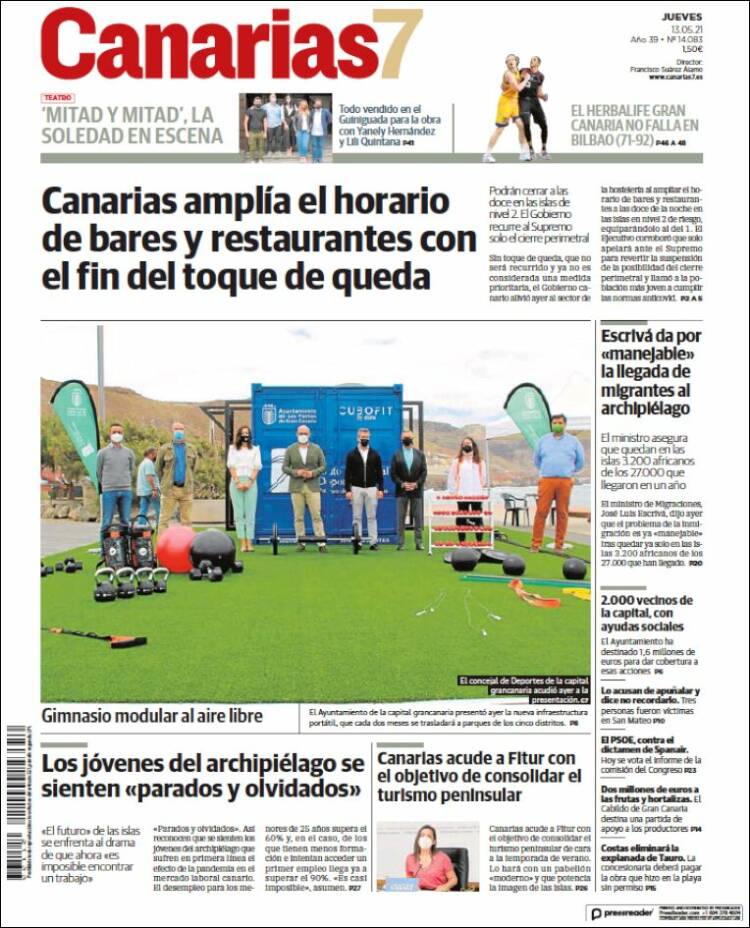 Portada de Canarias 7 (España)