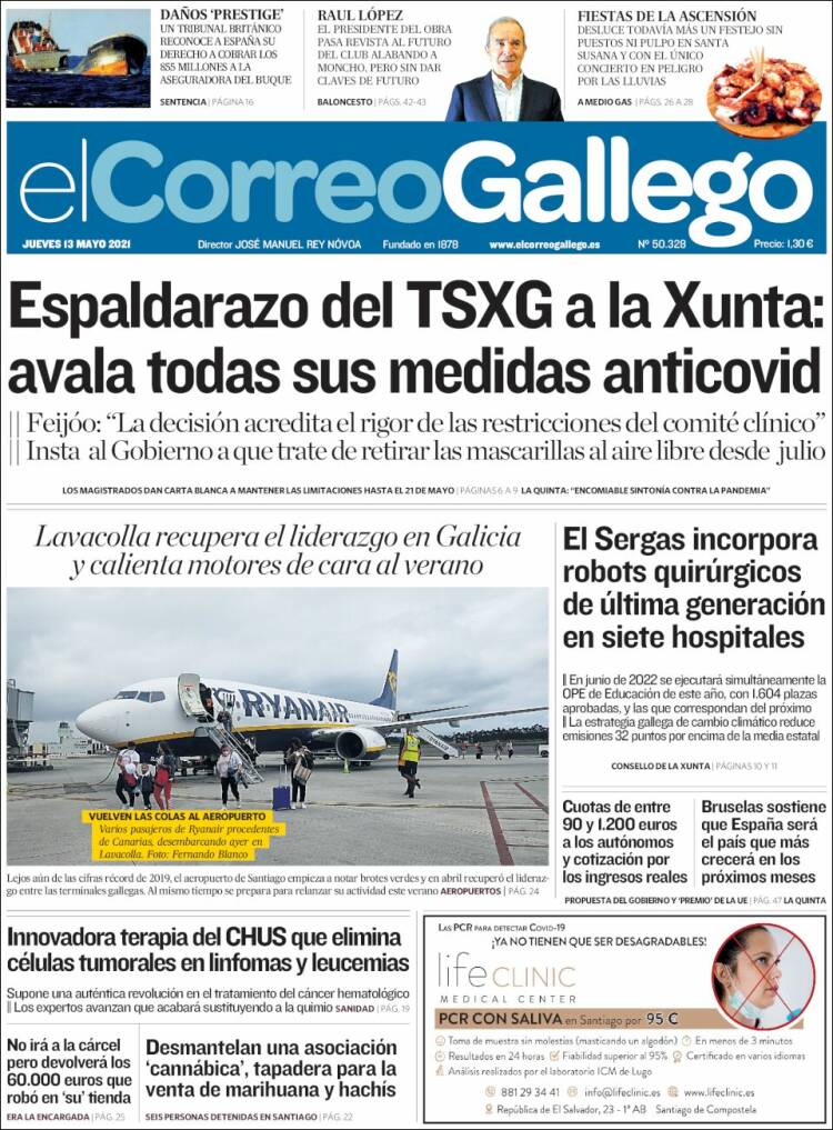 Portada de El Correo Gallego (España)