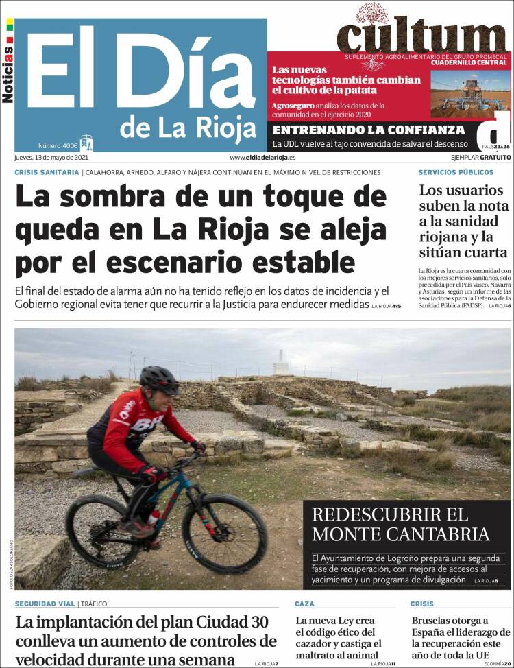 Portada de El Día de La Rioja (España)