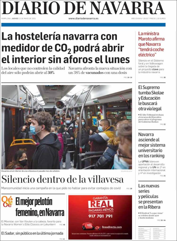 Portada de Diario de Navarra (España)