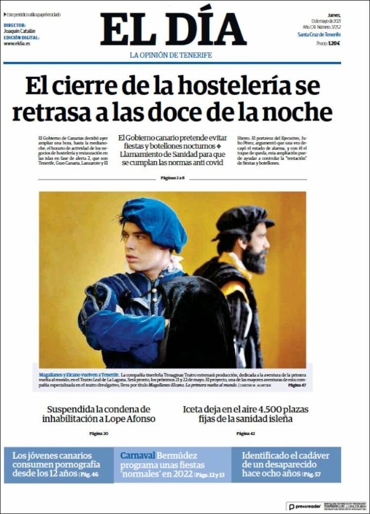 Portada de El Día (España)