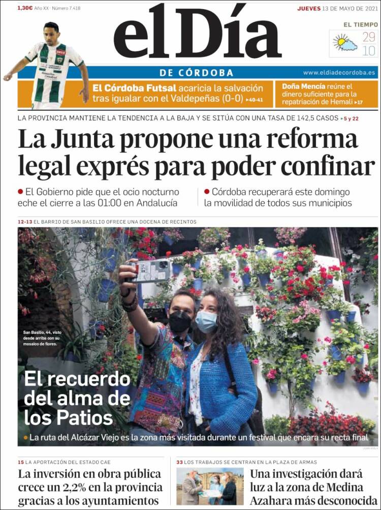 Portada de El Día de Córdoba (España)