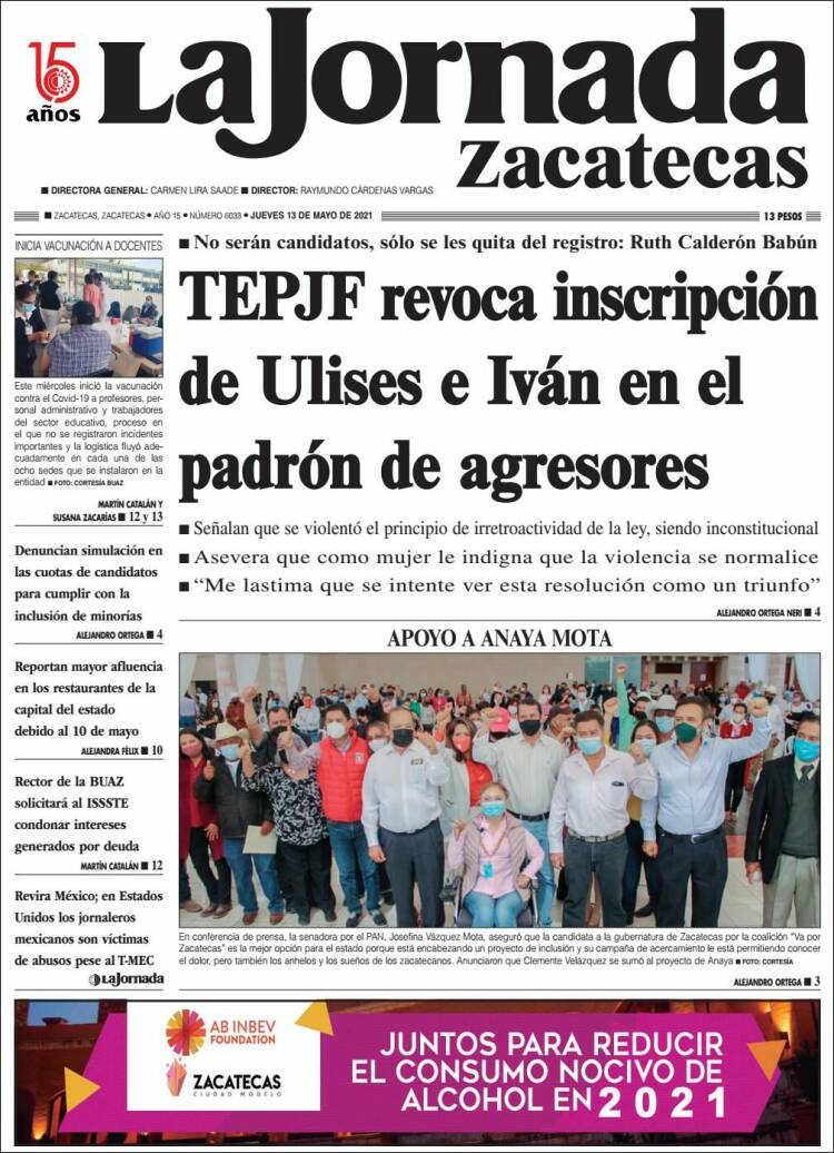 Portada de Jornada de Zacatecas (México)