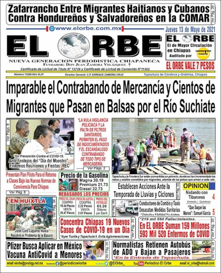 Portada de El Orbe (México)