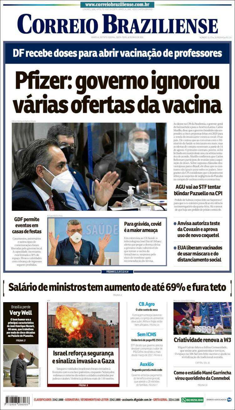 Portada de Correio Braziliense (Brasil)