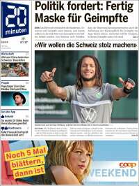 Portada de 20Minuten - Zürich (Suiza)