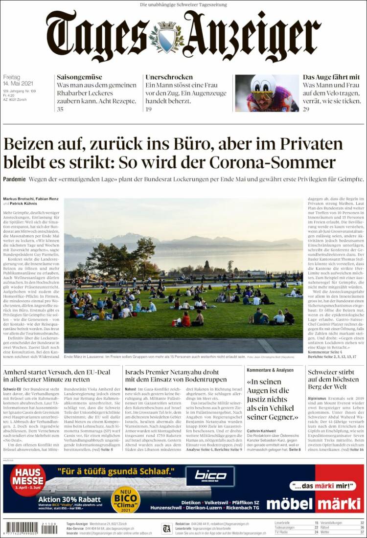 Portada de Tages-Anzeiger (Switzerland)