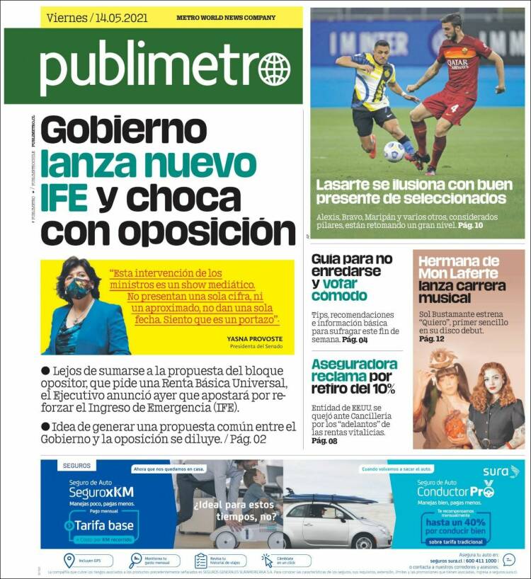 Portada de Publimetro (Chile)