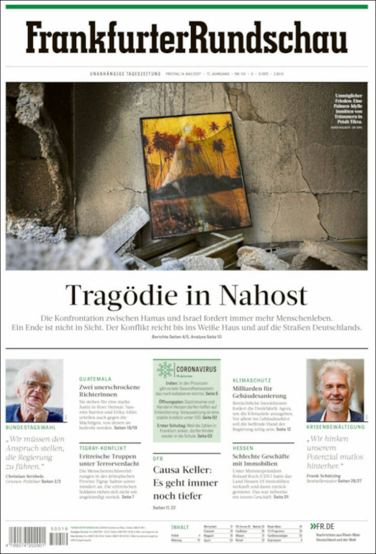 Portada de Frankfurter Rundschau (Alemania)