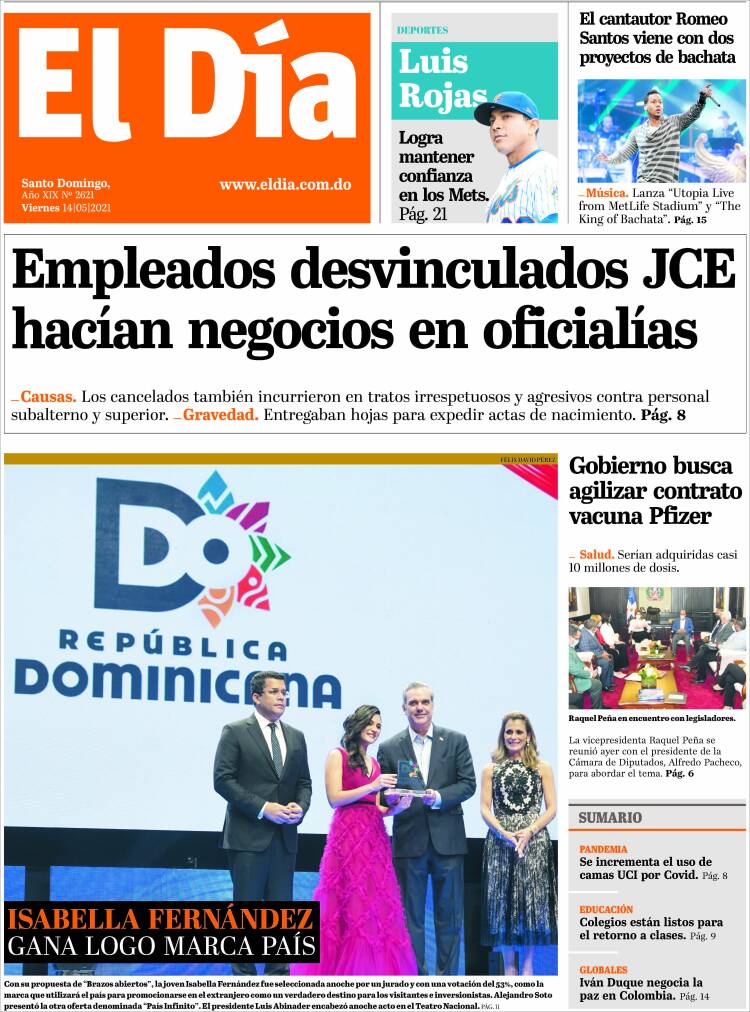 Portada de El Día (R. Dominicana)
