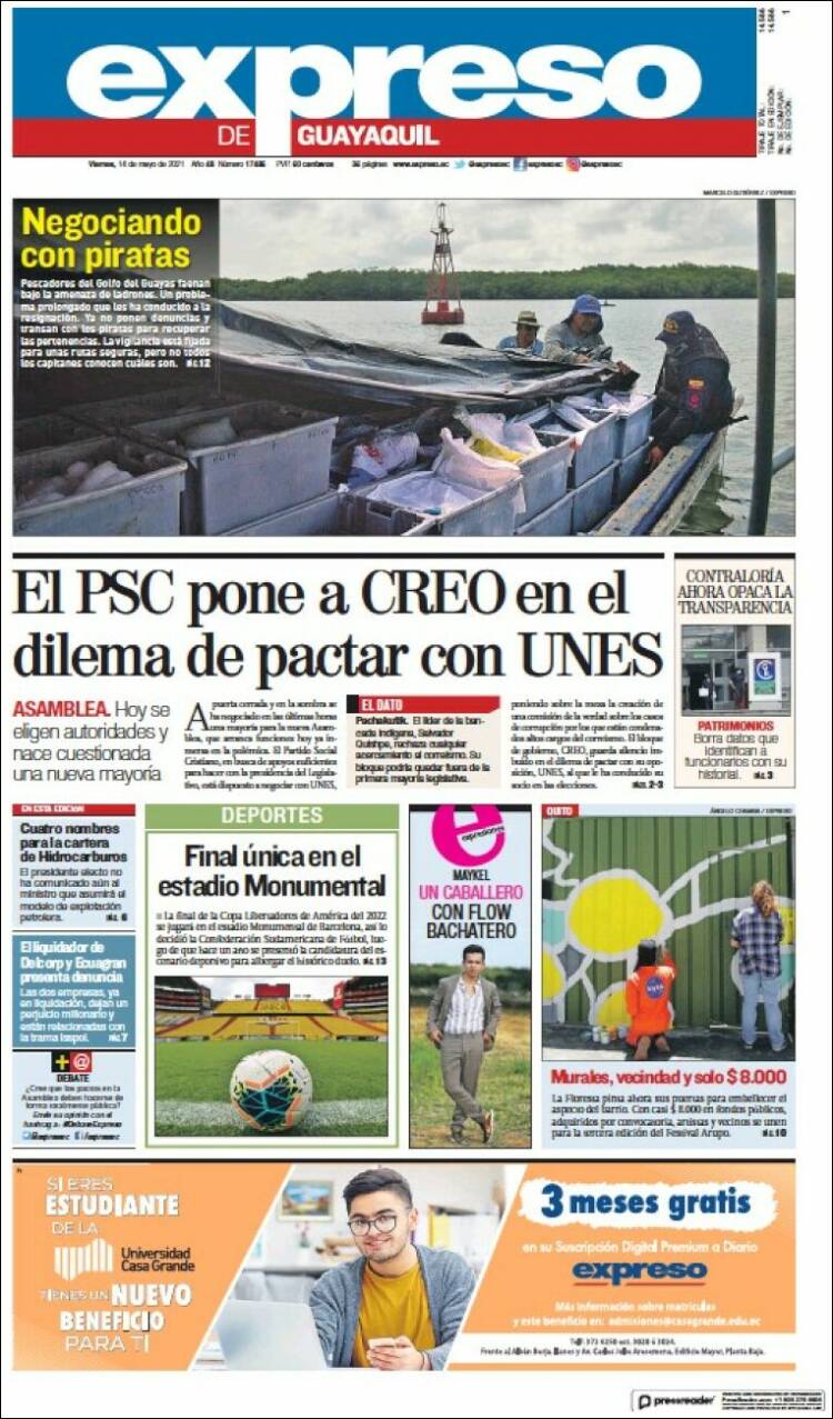 Portada de Expreso (Ecuador)