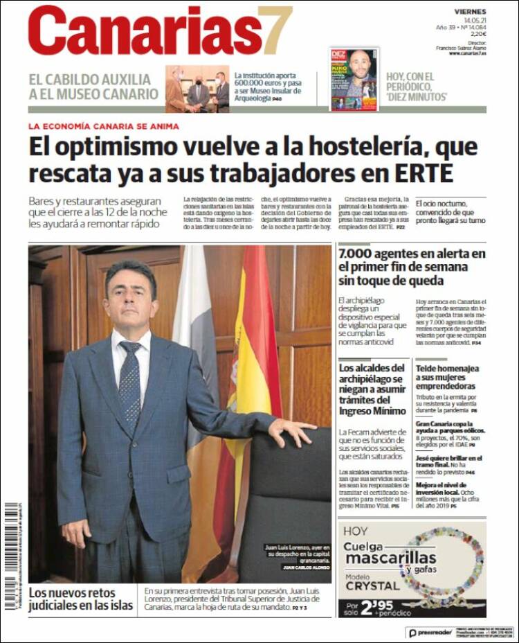 Portada de Canarias 7 (España)