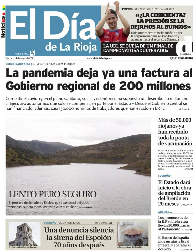 Portada de El Día de La Rioja (España)