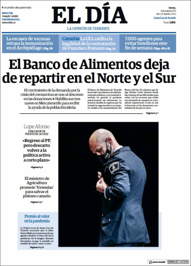 Portada de El Día (España)