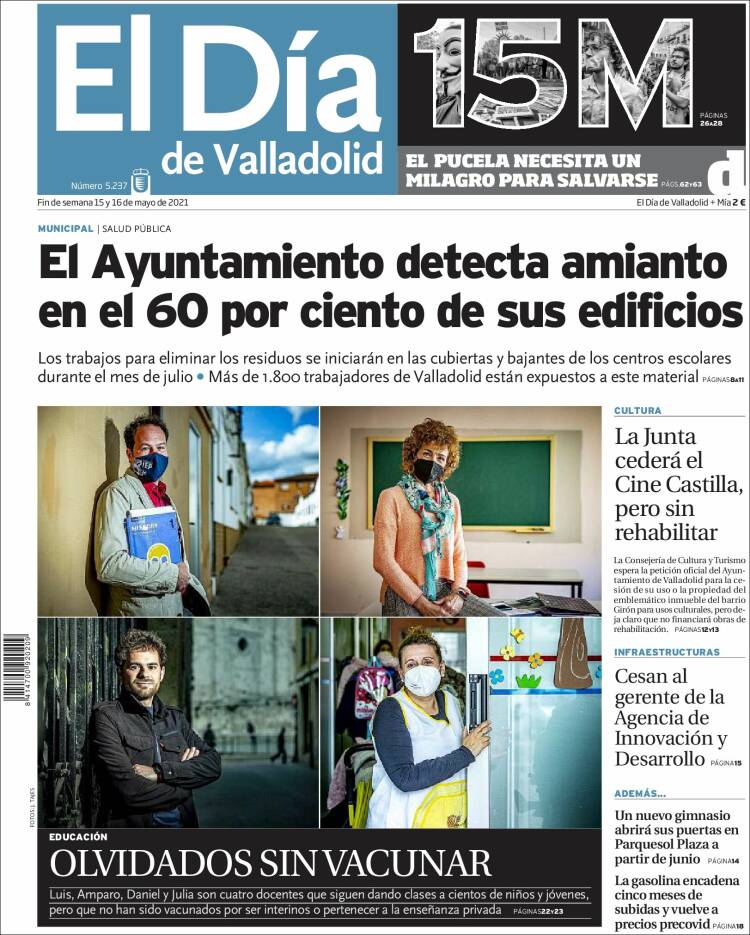 Portada de El Día de Valladolid (España)