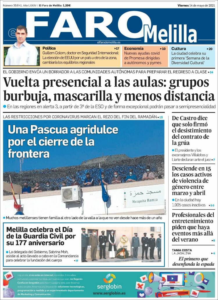 Portada de El Faro de Melilla (España)