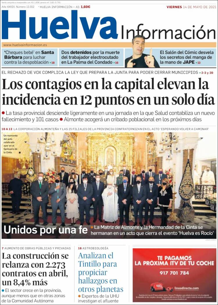 Portada de Huelva Información (España)