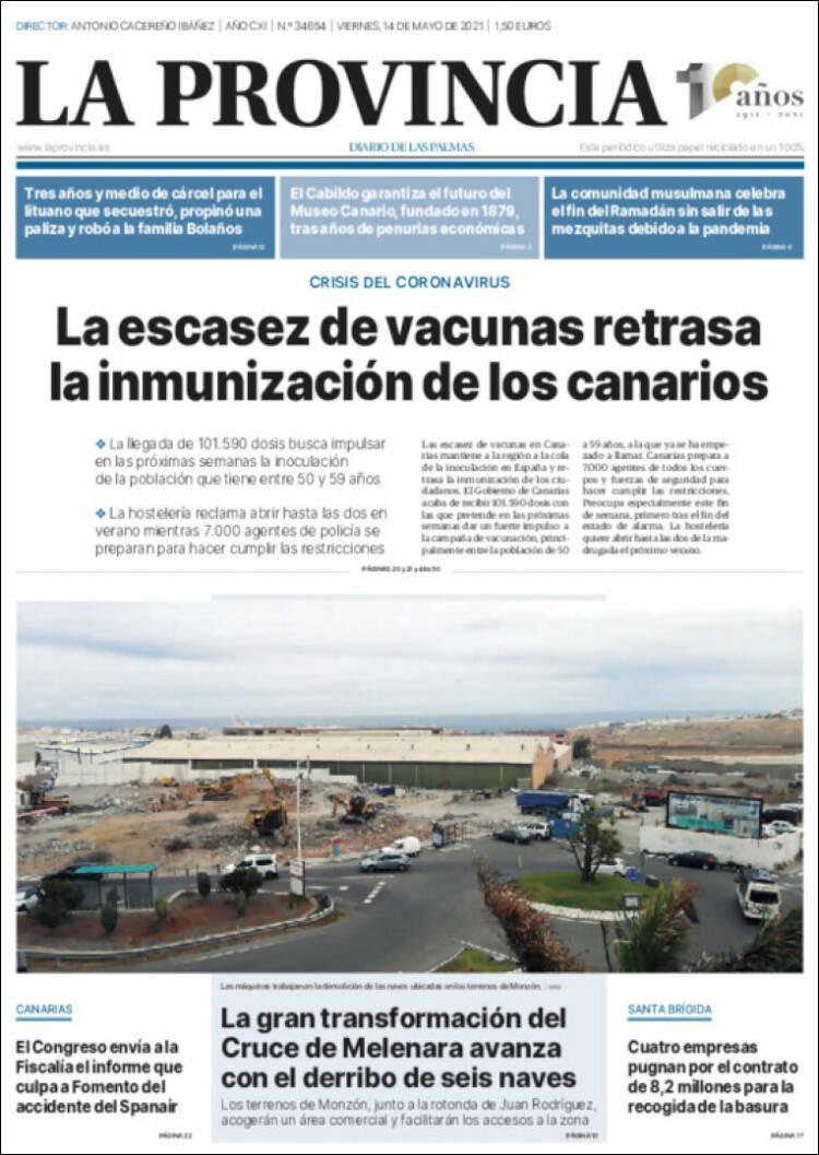 Portada de La Provincia (España)