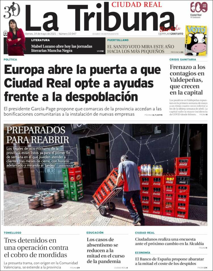 Portada de La Tribuna de Ciudad Real (España)