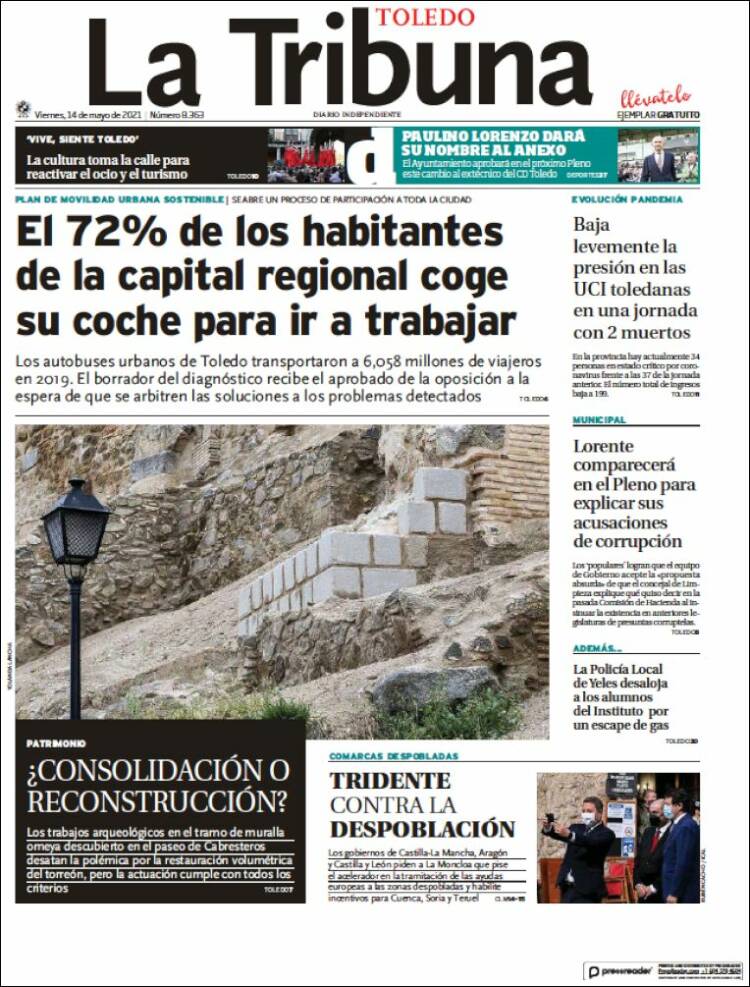 Portada de La Tribuna de Toledo (España)