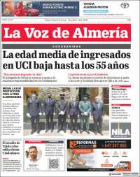 Portada de La Voz de Almería (España)