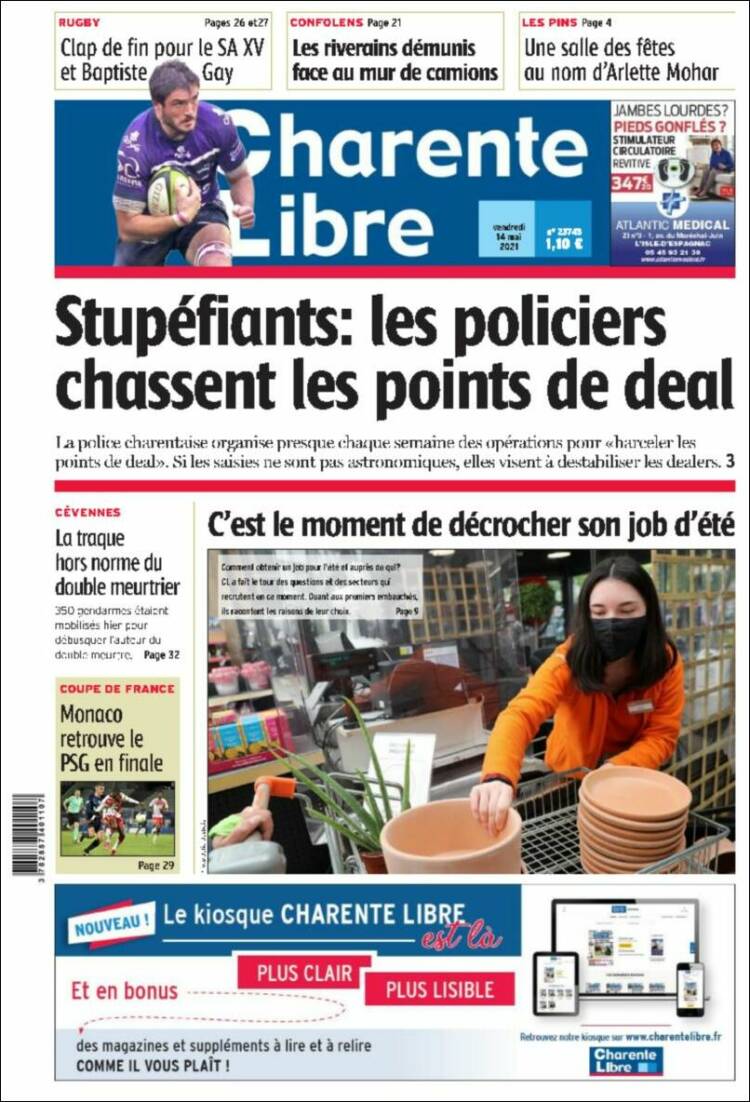 Portada de Charente Libre (Francia)