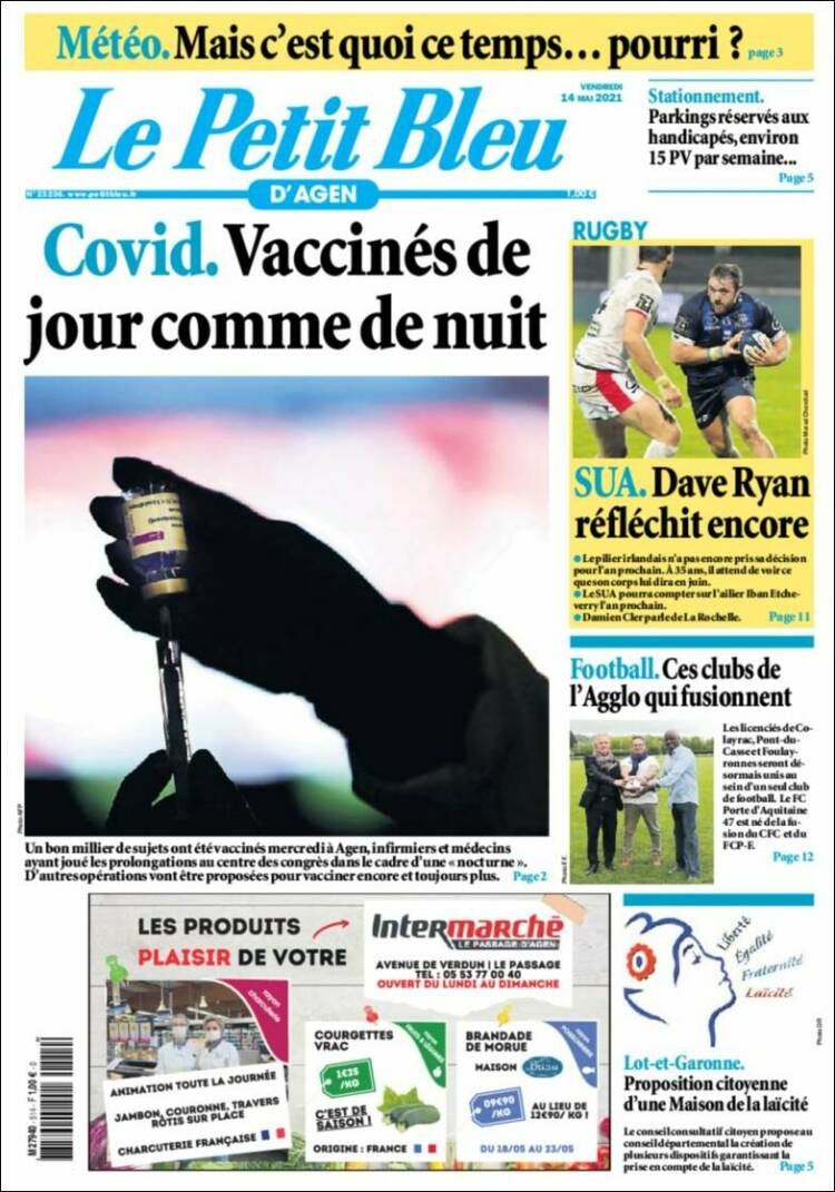 Portada de Le Petit Bleu (Francia)