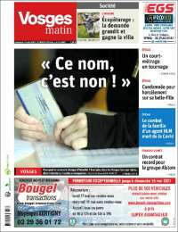 Portada de Vosges Matin (Francia)