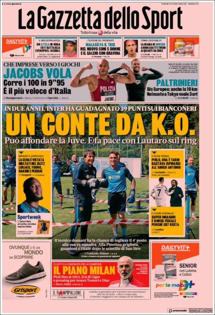 Portada de La Gazzetta dello Sport (Italia)
