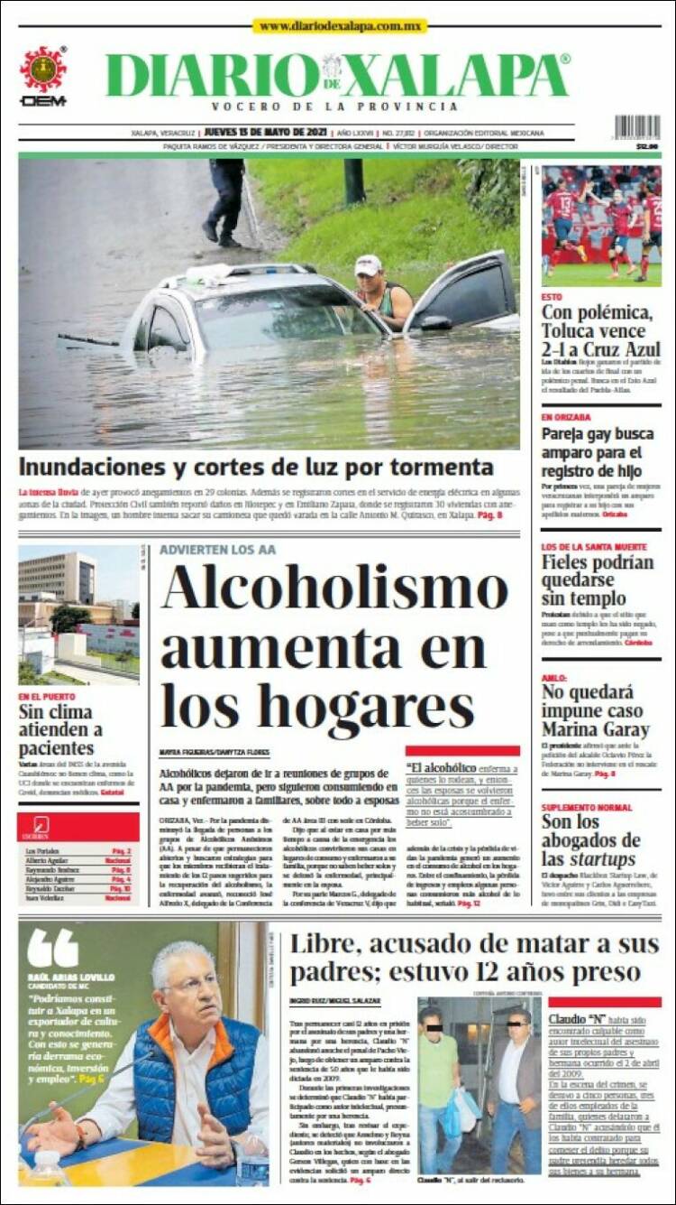 Portada de Diario de Xalapa (M&eacute;xico)