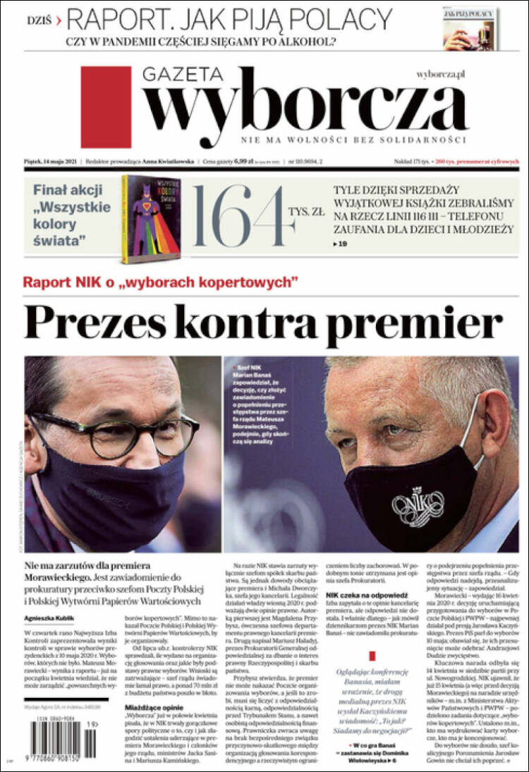 Portada de Gazeta Wyborcza (Polonia)