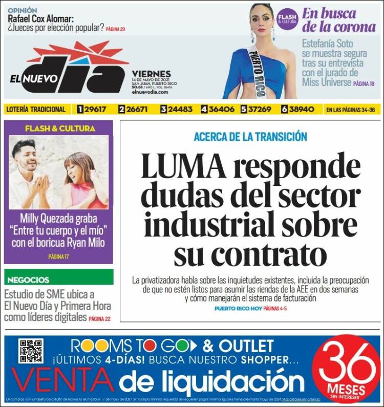 Portada de El Nuevo Día (Puerto Rico)