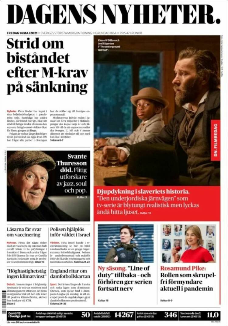 Portada de Dagens Nyheter (Suecia)